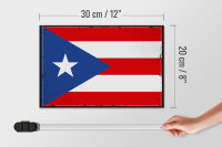 Holzschild Flagge Puerto Ricos 30x20cm Retro Puerto Rico