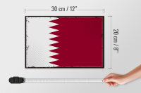 Holzschild Flagge Katars 30x20cm Retro Flag of Qatar