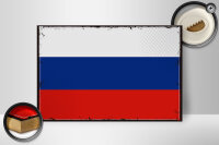 Holzschild Flagge Russlands 30x20cm Retro Flag of Russia