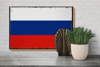 Holzschild Flagge Russlands 30x20cm Retro Flag of Russia