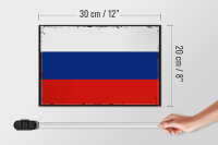 Holzschild Flagge Russlands 30x20cm Retro Flag of Russia