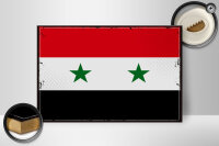 Holzschild Flagge Syriens 30x20cm Retro Flag of Syria