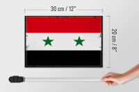 Holzschild Flagge Syriens 30x20cm Retro Flag of Syria