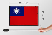 Holzschild Flagge China 30x20cm Retro Flag of Taiwan