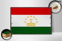 Holzschild Flagge Tadschikistan 30x20cm Retro Tajikistan