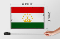 Holzschild Flagge Tadschikistan 30x20cm Retro Tajikistan