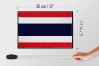 Holzschild Flagge Thailands 30x20cm Retro Flag of Thailand