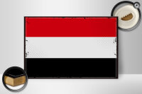 Holzschild Flagge Jemen 30x20cm Retro Flag of Yemen