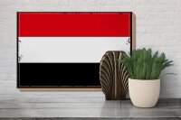 Holzschild Flagge Jemen 30x20cm Retro Flag of Yemen