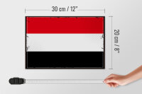 Holzschild Flagge Jemen 30x20cm Retro Flag of Yemen