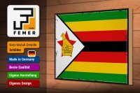 Holzschild Flagge Simbabwes 30x20cm Retro Flag of Zimbabwe