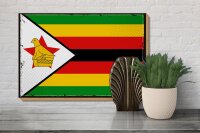 Holzschild Flagge Simbabwes 30x20cm Retro Flag of Zimbabwe