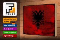 Holzschild Flagge Albanien 30x20cm Flag Albania Rost