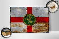 Holzschild Flagge Alderneys 30x20cm Flag Alderney Rost