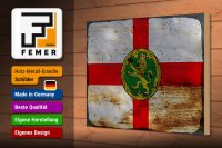 Holzschild Flagge Alderneys 30x20cm Flag Alderney Rost