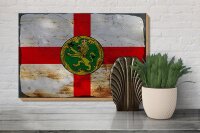 Holzschild Flagge Alderneys 30x20cm Flag Alderney Rost