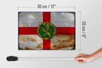 Holzschild Flagge Alderneys 30x20cm Flag Alderney Rost