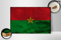 Holzschild Flagge Burkina Fasos 30x20cm Burkina Faso Rost