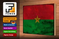 Holzschild Flagge Burkina Fasos 30x20cm Burkina Faso Rost