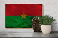 Holzschild Flagge Burkina Fasos 30x20cm Burkina Faso Rost
