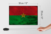 Holzschild Flagge Burkina Fasos 30x20cm Burkina Faso Rost