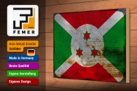 Holzschild Flagge Burundis 30x20cm Flag of Burundi Rost