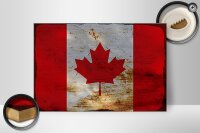 Holzschild Flagge Kanada 30x20cm Flag of Canada Rost