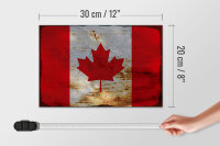 Holzschild Flagge Kanada 30x20cm Flag of Canada Rost