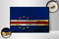 Holzschild Flagge Kap Verde 30x20cm Flag Cape Verde Rost
