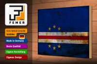 Holzschild Flagge Kap Verde 30x20cm Flag Cape Verde Rost