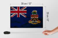Holzschild Flagge Cayman Islands 30x20cm Flag Rost