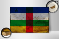 Holzschild Flagge Zentralafrikanischen Republik 30x20cm Rost