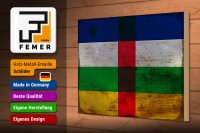Holzschild Flagge Zentralafrikanischen Republik 30x20cm Rost