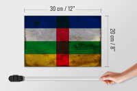 Holzschild Flagge Zentralafrikanischen Republik 30x20cm Rost