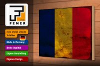 Holzschild Flagge des Tschad 30x20cm Flag of Chad Rost