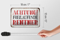 Blechschild Spruch 18x12cm Achtung freilaufende Rentner