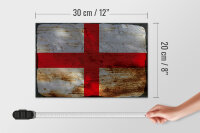 Holzschild Flagge England 30x20cm Flag of England Rost