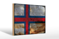 Holzschild Flagge Färöer 30x20cm Flag Faroe...