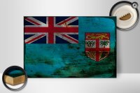 Holzschild Flagge Fidschi 30x20cm Flag of Fiji Rost