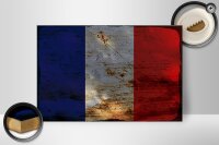 Holzschild Flagge Frankreich 30x20cm Flag of France Rost