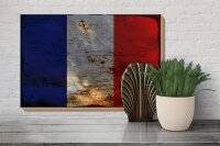Holzschild Flagge Frankreich 30x20cm Flag of France Rost