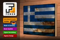 Holzschild Flagge Griechenland 30x20cm Flag Greece Rost