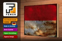 Holzschild Flagge Indonesien 30x20cm Flag Indonesia Rost