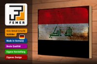 Holzschild Flagge Irak 30x20cm Flag of Iraq Rost