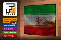 Holzschild Flagge Iran 30x20cm Flag of iran Rost