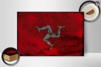 Holzschild Flagge Isle of Man 30x20cm Isle of Man Rost