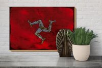 Holzschild Flagge Isle of Man 30x20cm Isle of Man Rost