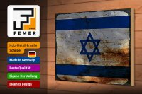 Holzschild Flagge Israel 30x20cm Flag of Israel Rost