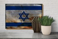 Holzschild Flagge Israel 30x20cm Flag of Israel Rost