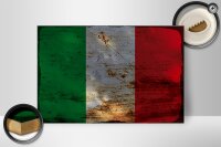Holzschild Flagge Italien 30x20cm Flag of Italy Rost